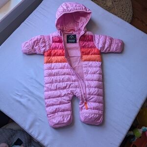 Pink and Orange Kids One Piece Snowsuit
